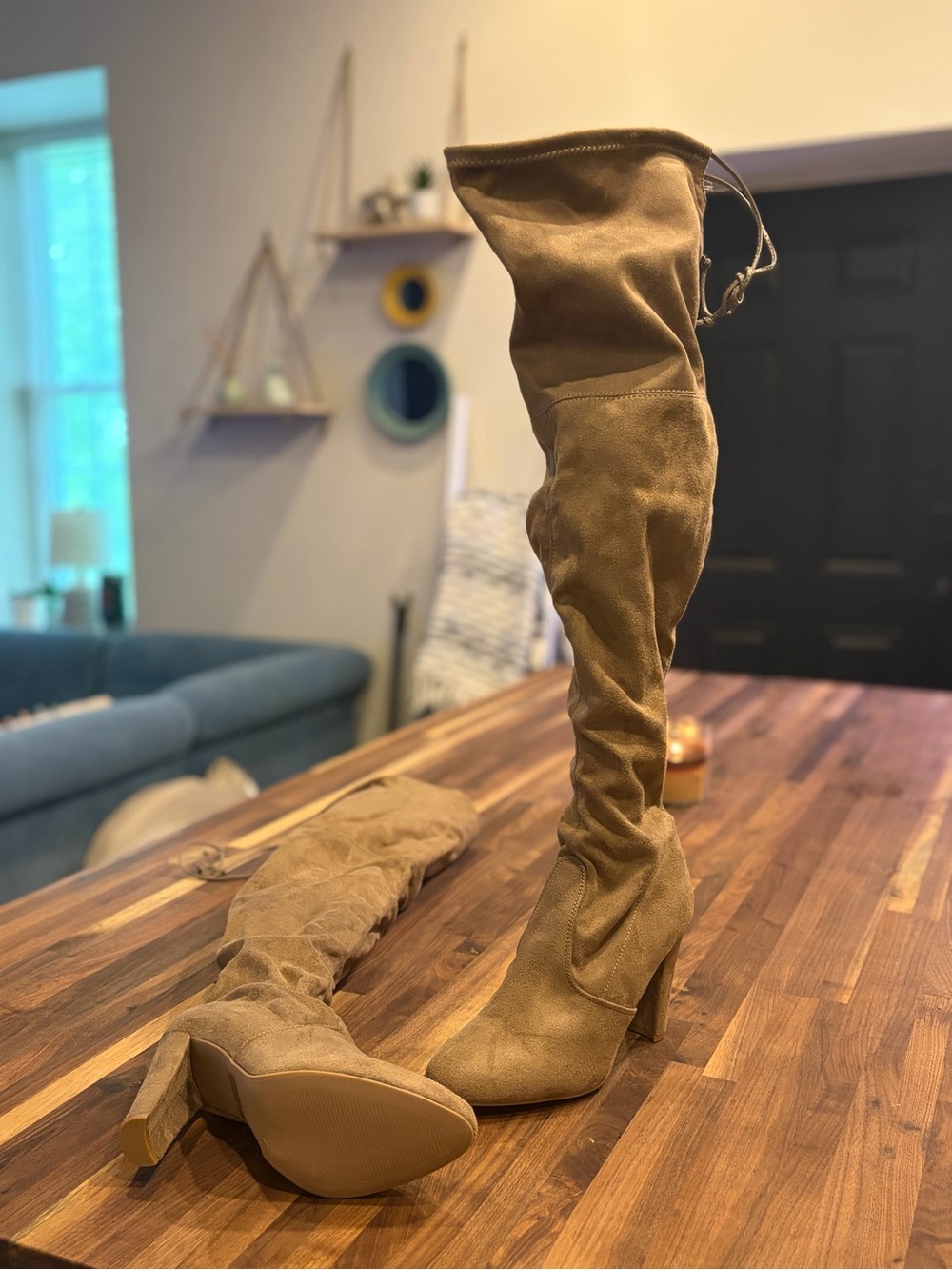 Wild Diva Women’s Over-the-Knee Suede-Like Boots Size 7.5